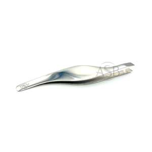 Pinza para cejas en forma de S de acero inoxidable con logotipo personalizado, pinza profesional para cejas, herramienta de belleza profesional - Product Image 2
