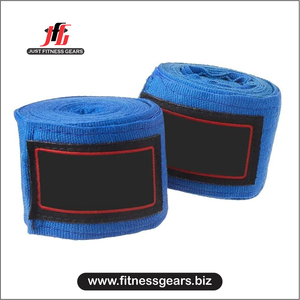 สายรัดข้อมือ JUST FITNESS GEARS ผลิตจากโพลีเอสเตอร์และผ้าฝ้าย ปิดด้วยแถบตีนตุ๊กแก สำหรับการฝึกคิกบ็อกซิ่ง  รับสกรีนโลโก้ตามสั่ง รุ่น JFG-HW--2158 - Product Image 1