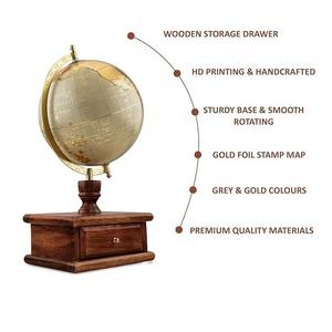 Globo Terráqueo de Lujo de Acero Inoxidable con Base Resistente para Uso en Oficina - Product Image 3