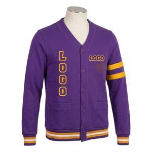 <b>Purple</b> Women's Cashmere Knitted Double Breasted Cardigan V-Neck <b>Long</b> <b>Sleeve</b> Quick Dry Preppy Style with Gold Logo Winter - Product Image 1
