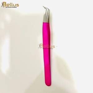 แหนบต่อขนตาปลายเรียวสีชมพูสดคุณภาพสูง Bellus International รุ่น 45  ทำจากสแตนเลสสตีล  สำหรับงานความละเอียดสูง  รับสกรีนโลโก้ - Product Image 1