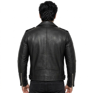 Veste en cuir pour homme, vêtements pour homme, vêtements d'extérieur, veste en cuir épaisse, service OEM, qualité supérieure, vente en ligne, tendance - Product Image 2