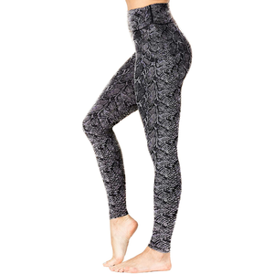 High Waisted Full Length Yoga <b>Leggings</b> With <b>Snake</b> <b>Print</b> Pattern Four-Way Stretch Spandex Polyester Women's Pants - Product Image 2