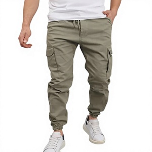 Pantalon cargo vert clair pour homme, taille élastique, coupe décontractée, léger, en laine, avec poches, style automne, imperméable - Product Image 5
