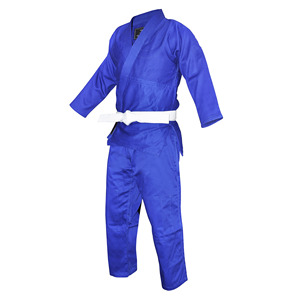 Uniforme de judo blanc 100% coton, coupe classique, durable, unisexe pour adultes, vêtements d'arts martiaux avec bordure rouge et ceinture noire - Product Image 5