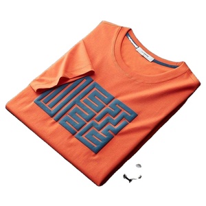 T-shirts en jersey à col rond avec logo sur le devant pour hommes, 100% coton, manches courtes, coupe classique, écologiques, décontractés, unisexes, 180g - Product Image 3