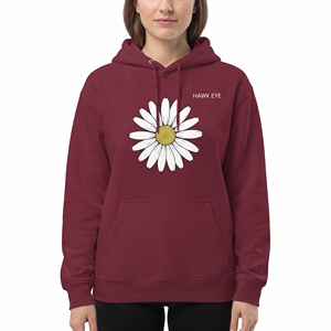 Sudadera con Capucha Personalizada al por Mayor para Mujer, con Estampado Floral de Girasol por Sublimación, con Bolsillo Canguro, para Moda Casual - Product Image 5