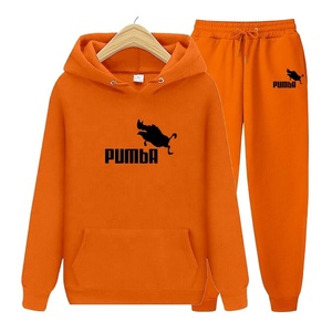 Survêtement de couleur unie pour homme, ensemble de 2 pièces, Sweat à capuche et pantalon, avec Logo, personnalisé, nouvelle collection 2022 - Product Image 5