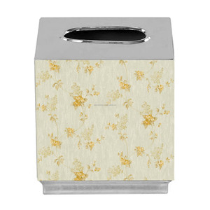 Couverture de boîte à mouchoirs en métal à texture florale Porte-serviettes décoratif pour la salle à manger et le bureau Durable et élégant - Product Image 2