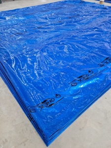 Bâche PE imperméable de haute qualité, bleue, pour extérieur, enduite, double face, résistante aux déchirures, pour camions et couvertures de cargaison - Product Image 5