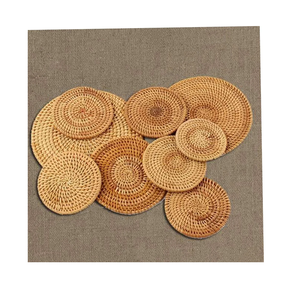 Luxury Rattan Coaster Best Quality Design <b>Round</b> <b>Mats</b> & Pad Eco-Friendly Reusable Table Decoration - Product Image 1