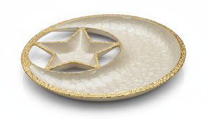 Elegant Moon Shape Gold Decorative <b>Tray</b> for Wedding & Ramadan Luxury Fruits <b>Tray</b> Tabletop Decorative Hand-Hammered Platter - Product Image 5