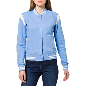 Chaqueta Varsity Azul Claro para Mujer y Hombre, Estilo Casual Preppy, Chaqueta de Béisbol con Botones al Frente, Prenda de Otoño, Corte Regular - Product Image 3