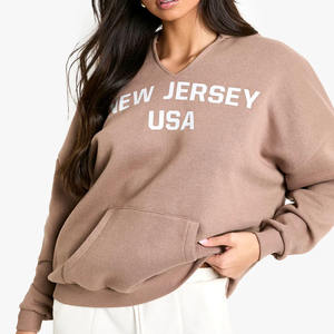 Hoodies surdimensionnés vintage pour femmes, de haute qualité, vente en gros, personnalisables, pour l'hiver, à épaules tombantes, manches longues - Product Image 1