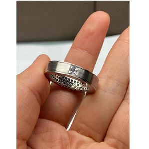 แหวนแต่งงานฮิปฮอปแบบมินิมอล BantiJewels เงินแท้ 925 ประดับเพชรโมอิสซาไนต์ทรงบริลเลียนต์ ชุบโรเดียม GRA - Product Image 3