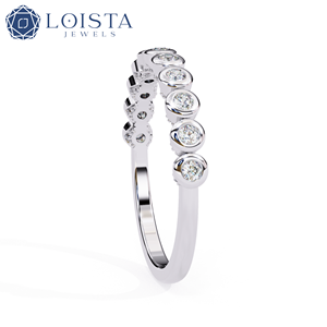 Minimalist Women's Ring with Floral Symbolism and <b>Simulated</b> <b>Diamond</b>, Copper Setting with Lab Grown, Hot-selling Jewelry - Product Image 3