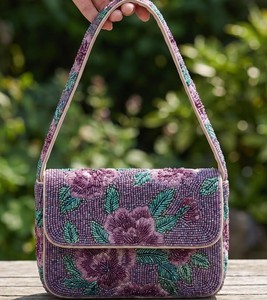 Sac à bandoulière brodé multicolore avec perles, motif géométrique, perles de rocaille, sac à main d'été, pochette tendance pour femme, style bohème, mariage - Product Image 3