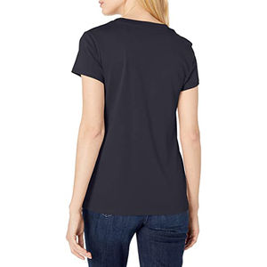 Camiseta de algodón pesado de manga corta con cuello redondo y hombros caídos para mujer, nueva moda al por mayor - Product Image 3