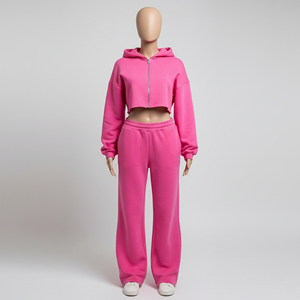 ชุดวอร์มแขนยาวปักโลโก้ตามสั่งสำหรับผู้หญิง ผ้าหนานุ่ม สวมใส่สบาย สไตล์สตรีทแวร์ ลำลอง หรูหรา ทรงปกติ - Product Image 2