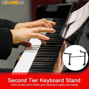 Support de clavier 5 niveaux, 2 étages, pour piano électrique, adaptateur MIDI, support pour claviers doubles 54-88 touches - Product Image 2