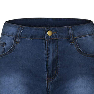 Shorts en jean déchirés taille haute pour femme, style streetwear, tricoté, décontracté, avec ourlet brut et poches, séchage rapide, idéal pour l'été - Product Image 5