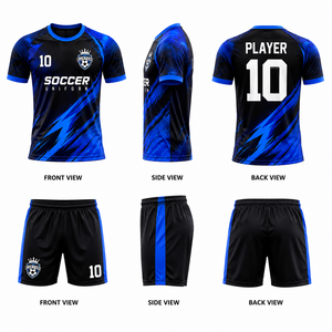 Maillot de football personnalisé pour homme, uniforme personnalisé, nom et numéro de l'équipe, impression par sublimation, séchage rapide, tricoté, 100% polyester, unisexe, adulte - Product Image 5