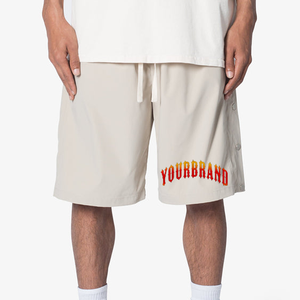 Shorts en coton pour hommes, style streetwear vintage, avec logo personnalisé, imprimé délavé au soleil et strass, pour l'été – Vente en gros directe fabricant - Product Image 4