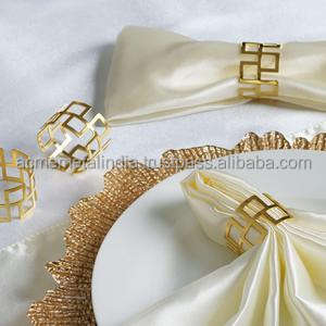 Anillos de Servilleta de Metal Dorado Hechos a Mano con Diseño Elegante, Perfectos para Bodas y como Accesorio de Decoración de Mesa con Estilo - Product Image 2