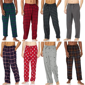 Men Straight Casual Flannel Lounge Pants Pajama Sleepwear Roomy Fit Adjustable Drawstring Nightwear - Product Image 6
