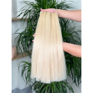 Virgin European Hair Bulk <b>Extensions</b> <b>Blonde</b> Color Single Weft Double Drawn Human Hair Weave - Product Image 6