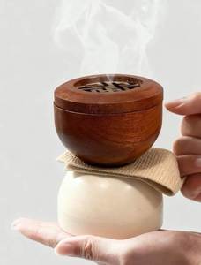 Quemador de Incienso Mubkhar de Bambú Hecho a Mano, Ecológico, Anti-Olores, para Fragancia y Decoración con Oud Bakhoor - Product Image 3