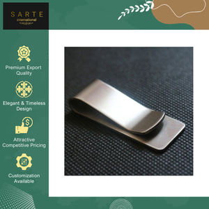 Leading Exporter Selling Top Notch Quality Handmade Embossed Premium Slim Customizable Luxury Brass Promotional Money <b>Clip</b> - Product Image 6