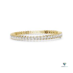 8.40 CT Yellow <b>Gold</b> Marquise Lab Grown Diamond Bracelet in 18K <b>Solid</b> <b>Gold</b>, 7 Inch Statement Tennis Bracelet - Product Image 2