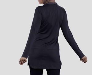 Camisetas Deportivas Negras de Alta Calidad, Transpirables, Personalizadas para Exteriores, Largas, Holgadas, con Media Cremallera, Modestas, Venta al por Mayor, OEM, ODM - Product Image 6