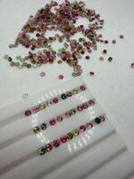 Tourmaline naturelle multicolore 3,5 mm, 85 carats, taille brillant, pierre extraite de la terre, effet de jeu de couleurs/feu pour la fabrication de bijoux sur mesure