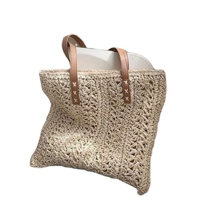 Bolso Tote Bonito Hecho a Mano para Ti, Bolso de Hombro de Paja Tejido a Mano, Bolsos de Playa de Macramé y Ganchillo Directamente del Proveedor Indio - Product Image 1