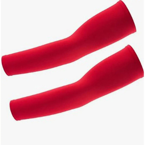 Manches de compression unisexes rouges imprimées respirantes anti-UV pour le cyclisme (PolyesterSpandex) - Product Image 1