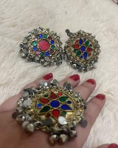 Bague afghane colorée, multicolores, en verre, réglable, style ethnique tribal bohème, faite à la main, bijoux kuchi pour femmes - Product Image 5