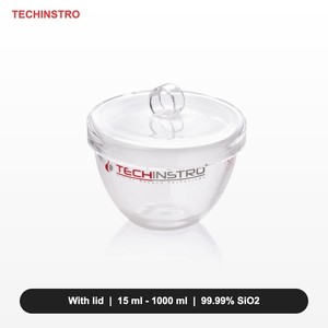 Creuset en quartz avec couvercle pour la raffinage et la fusion de l'or, de l'argent et des métaux précieux, en silice fondue à 99,99 %, taille laboratoire - Product Image 1