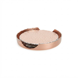 Sous-verres carrés en cuivre martelé faits à la main, lot de 4, sous-verres métalliques pour hôtel, vente en gros, avec logo personnalisé - Product Image 2