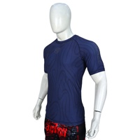 Rashguard à manches courtes sublimé personnalisé pour le BJJ, chemises de compression unisexes - 73% polyester/27% élasthanne