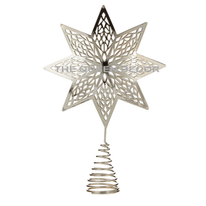 Décoration de Noël Best-seller : Décoration de sommet d'arbre de Noël en fil de fer doré, flocon de neige à sublimation vierge, avec gemmes, pour la décoration de la maison - Product Image 2