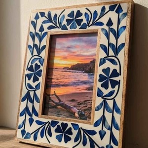 Hot Sale <b>Resin</b> Wood Mop Inlay Photo Decorative Picture Holder For Family Wedding Anniversary Photos Home Decor And Gift for Sale - Product Image 5