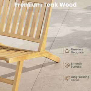 Comoda Sedia Reclinabile da Esterno con Schienale in Legno di Teak, Arredo da Giardino - Product Image 5