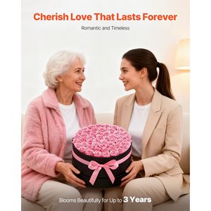 Fiori Eterni: Confezione da 50 Rose Stabilizzate per Regalo di Compleanno, Bouquet Immortale per Donne e Mogli - Product Image 3