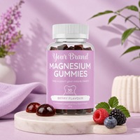 Gomitas de Magnesio de Marca Privada OEM con Sabor a Bayas Mixtas, Sin GMO y Sin Gluten, para la Relajación Muscular y el Apoyo al Estilo de Vida Activo