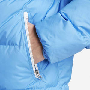 <b>Men's</b> Hooded <b>Puffer</b> <b>Jacket</b> Color Blocking Blue <b>White</b> Windproof Winter Casual Zipper Closure Regular Fit Thick Polyester Wadding - Product Image 5