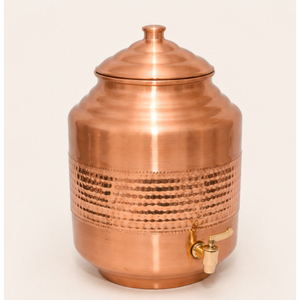 Classic Copper Water Dispenser with Tap Handcrafted Hammered Ayurvedic <b>Storage</b> Tank for Immune Support Metal Drinkware - Product Image 1