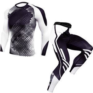 Men <b>Compression</b> Tracksuit Quick Dry Seamless Breathable Stretch Moisture Wicking Gym Fitness OEM Factory Set - Product Image 1