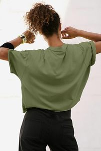 T-shirt court tricoté 100 % coton respirant et écologique à col rond pour femme, nouveau design, été, vente chaude, logo personnalisé - Product Image 3